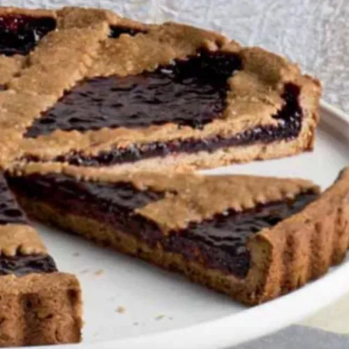 Crostata Vegana -cereali SAMBUCO e LAMPONI (fetta)